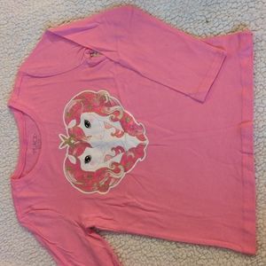Pink long sleeve w/ unicorns - small